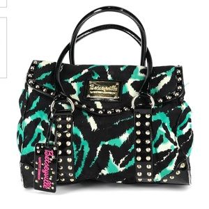 Betsey Johnson canvas and pleather tote. Very good condition